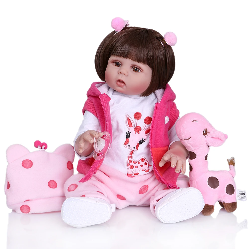 NPK 48 см Новорожденный bebe кукла для новорожденных девочек в загара кожи полный