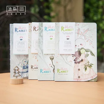

Cartoon MISS RABBIT Kawaii Animal Illustration Notebook Journal DIY Personal Diary Planner Agendas Graffiti Doodle School Gifts