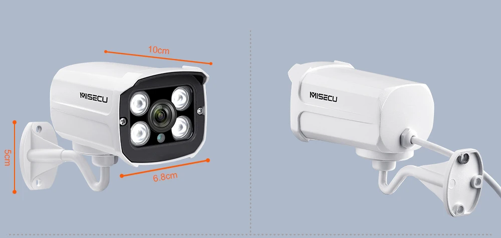 MISECU AHD камера 720P 1.0MP пуля Высокая мощность массив светодиодов камера водонепроницаемый ночное видение ИК 1/" cctv serveillance home