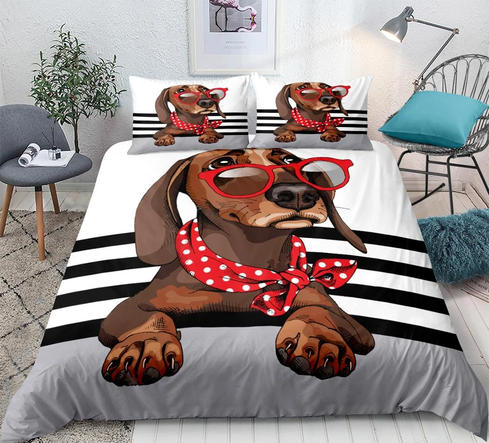 Blijkbaar Dochter Eerder Dachshund Duvet Cover Set | Puppy Bedding Set | Pet Bed Set | Quilt Cover -  3 Piece Bedding - Aliexpress