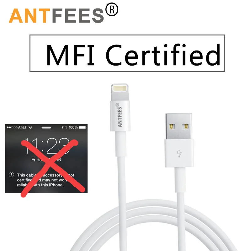 MFI Сертифицированный 2.4A 1 м/3 м 8-контактный USB Кабель-адаптер для зарядки и синхронизации данных для iPhone 8 7 6s Plus 5 5S для iPad