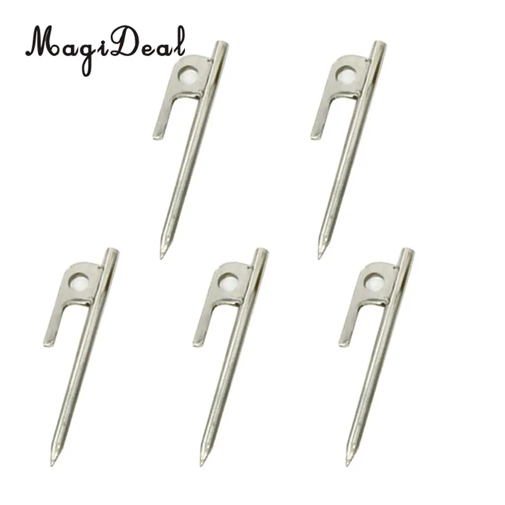 MagiDeal 5Pcs Heavy Duty 304 Stainless Steel Camping Awning Tent Stake Peg for Anchoring Tent Tarps Landscaping Garden Plants