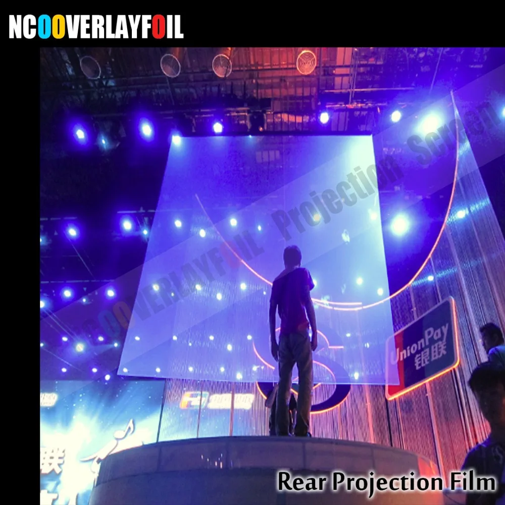 

HOT Sale! 6x1.524meters Rear Projector Film Self Adhesive show Hologram image