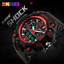 2016 Nueva S Choque Hombres Digital Cuarzo Reloj Grande Del Dial Relojes Deportivos Para Hombres de la Marca de Lujo Militar LED Relojes A Prueba de agua