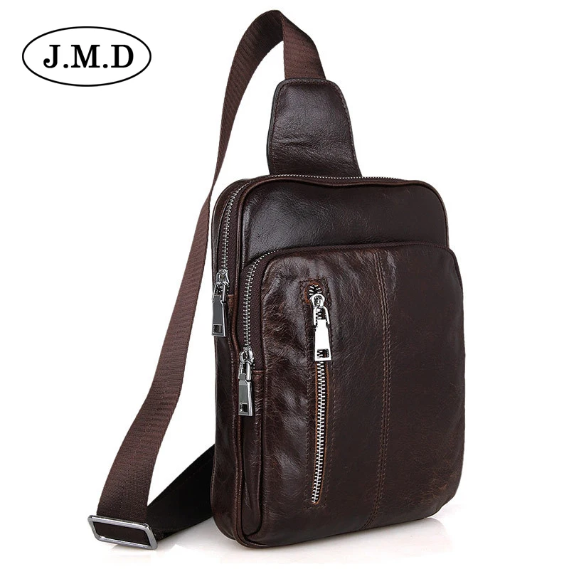 J.M.D Brand Bag Men Chest Pack Single Shoulder Strap messenger Bag Leather Travel Men Crossbody ...