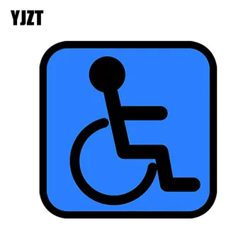 

YJZT 13CM*13CM Cartoon handicapped sign Decal PVC Motorcycle Car Sticker 11-00772