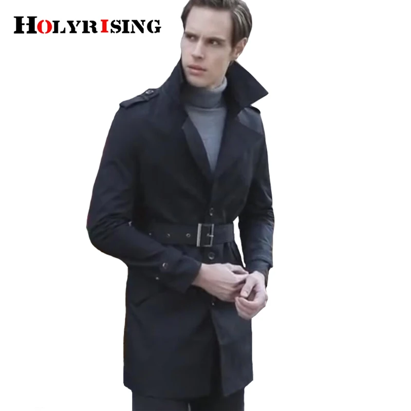 Тренчкот Holyrising мужской элегантная однотонная Куртка отличного качества мужская