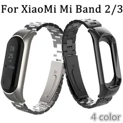 Ремешок из нержавеющей стали для xiaomi mi band 3 2 металлические часы band smart bracelet mi band 2 3 ремень сменные ремешки для часов