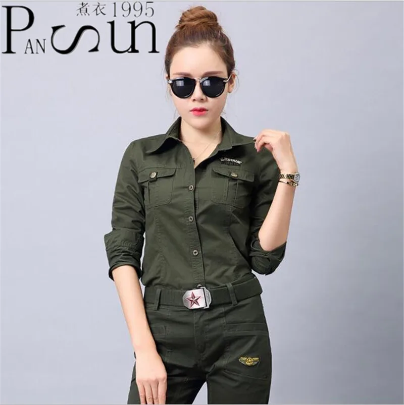 2017 Women Blouse Womens Blouses Tops Fashion Style Military Uniform