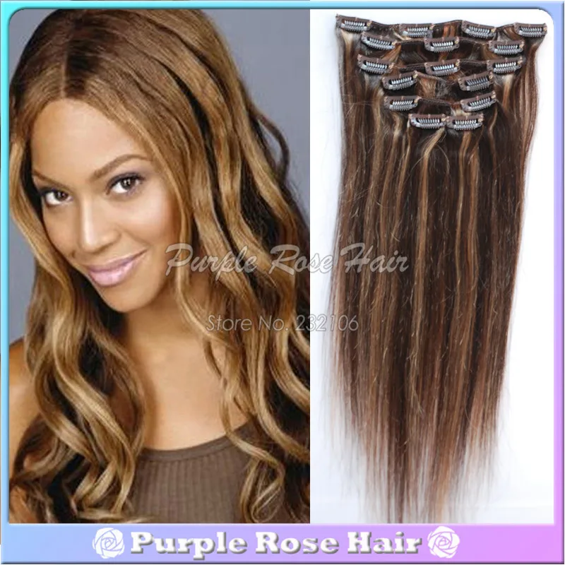 Mix Color 4 27 Good Cheap Brazilian Straight Hair Weave Clip In