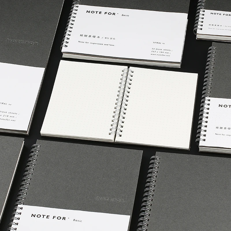 

A4/B5/A5/A6 Coil Notebook Blank Dot Refills Notepad Sketchbook for Painting Drawing Diary Journal Pocket Notebbok