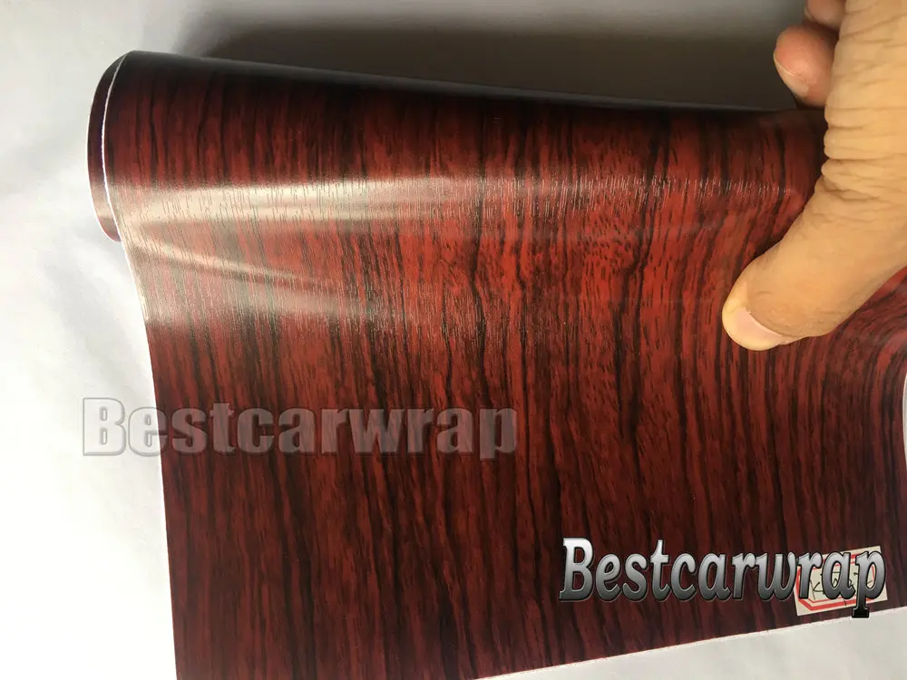 3M RED wood Grain Vinyl Car Wrapping Film sticker laptop skin (3)