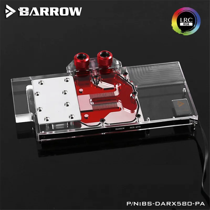 Barrow Dataland DEVIL RX580 GPU водоблок Аврора грейфис карта полное покрытие BS-DARX580-PA