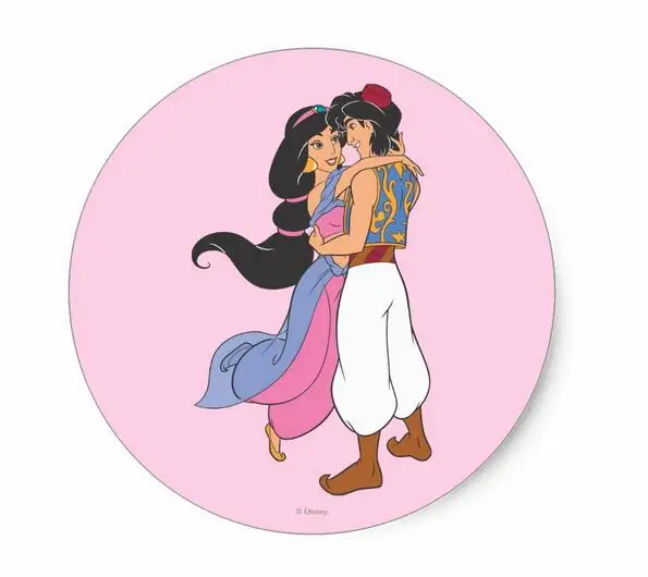 

1.5inch Aladdin and Jasmine Hugging 1 Classic Round Sticker