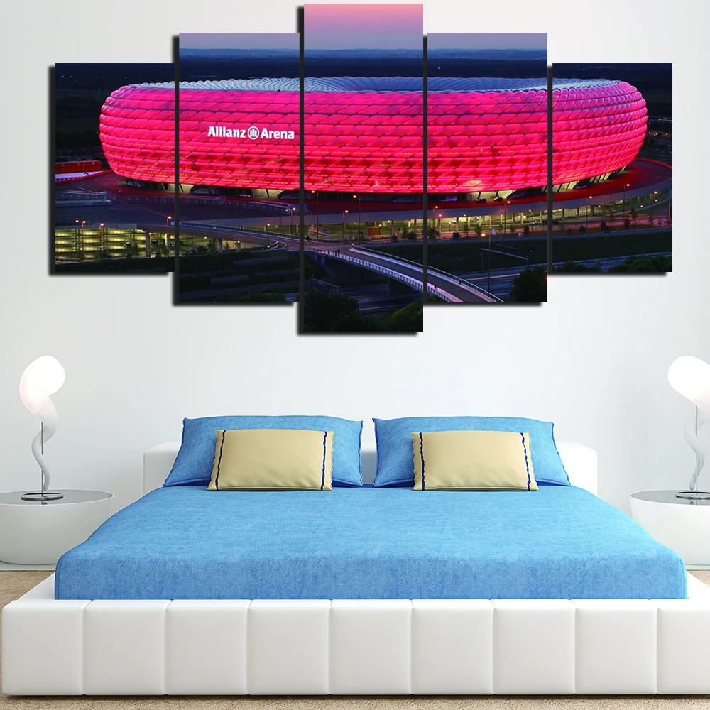 5 шт. холст картины Баварией Allianz Arena HD декор комнаты картина печать плакатов стены