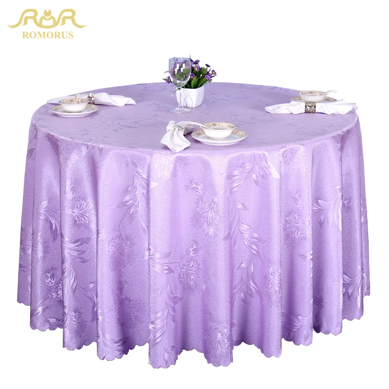 

ROMORUS Luxury Round Tablecloths Wedding Home Kitchen Table Cover/Table Line Gold/Red/Purple/White Party Dining Table Cover