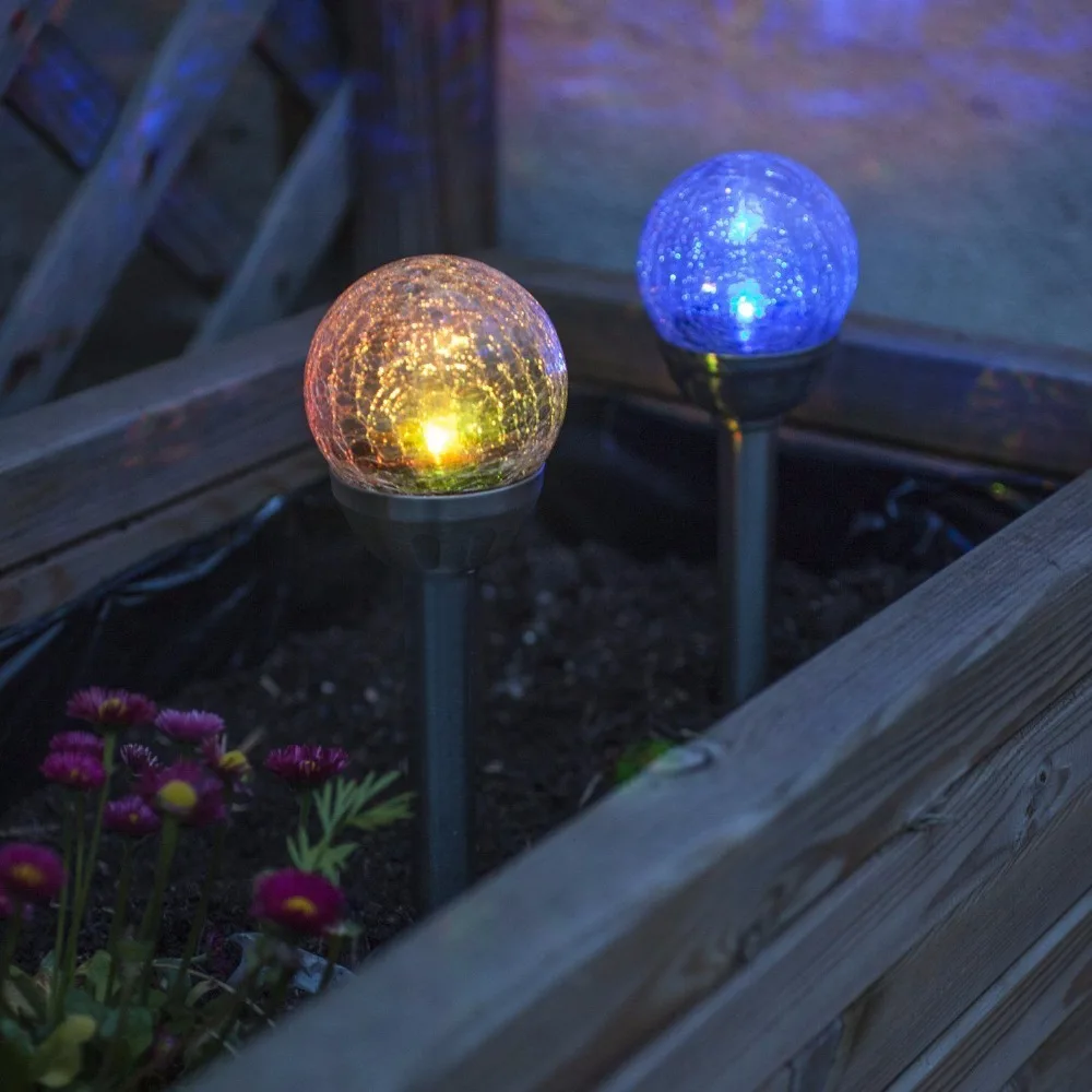 Chiclits 4PCS LED Solar Energy Lamp of Stainless steel outdoor Color Changing Garden Lights Footpath Gardens Lawn Night Lights (27)