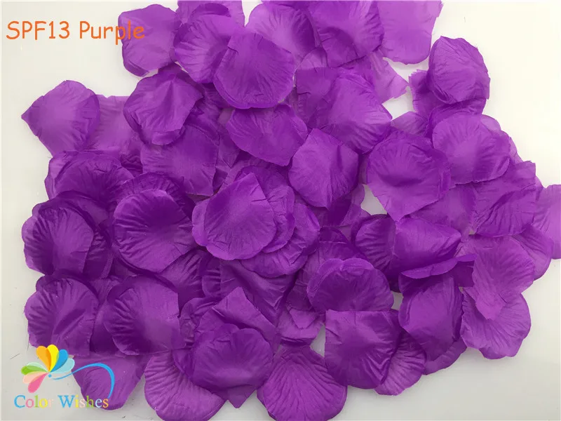 100 шт./пакет, нежно-розовый, искусственный Шелковый цветок розы лепестки Листья свадебной церемонии подарок Обёрточная бумага шприцы Baby Shower украшения - Цвет: SPF13 Purple