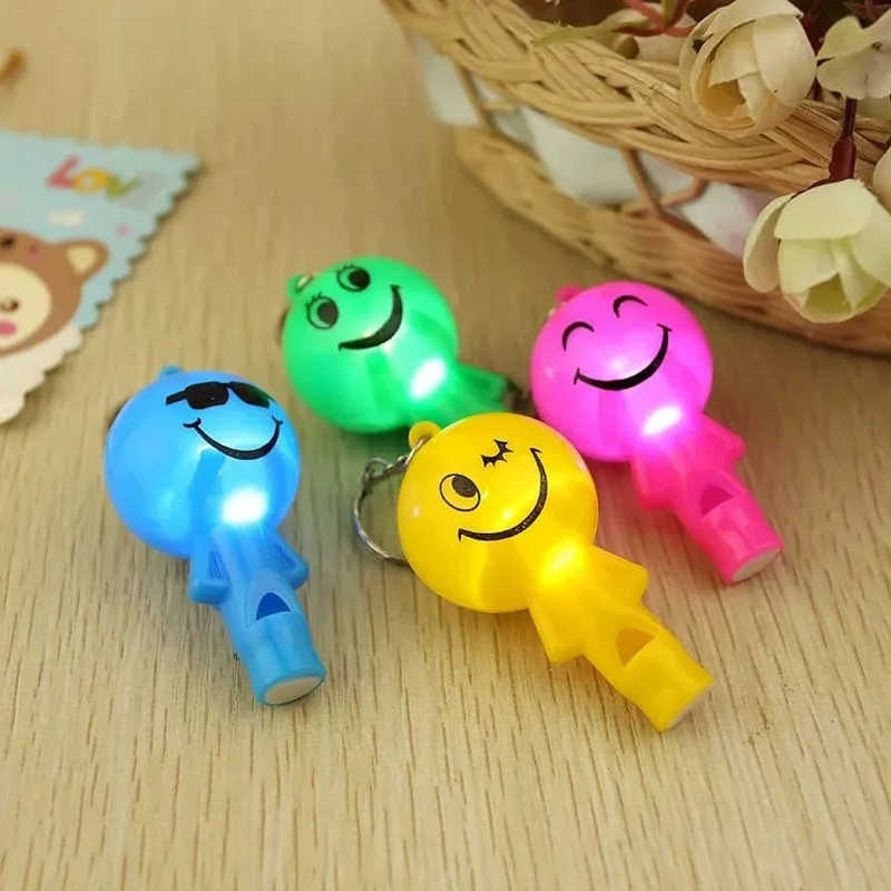 

Smile Face Whistle Lamp Key Ring Plastic LED Keychain Light Promotion Gifts Giveaway W9284