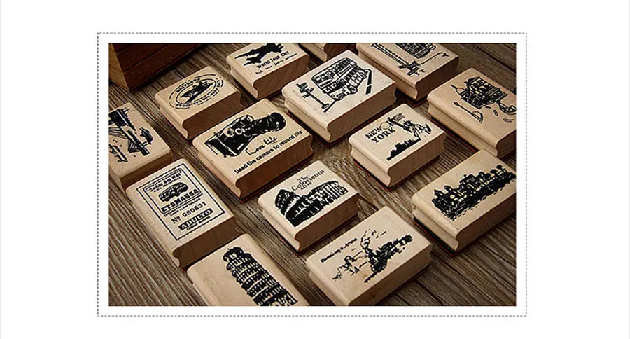 Винтажные деревянные штампы серии World view DIY, деревянные и резиновые штампы для скрапбукинга, канцелярские товары, стандартные штампы для скрапбукинга