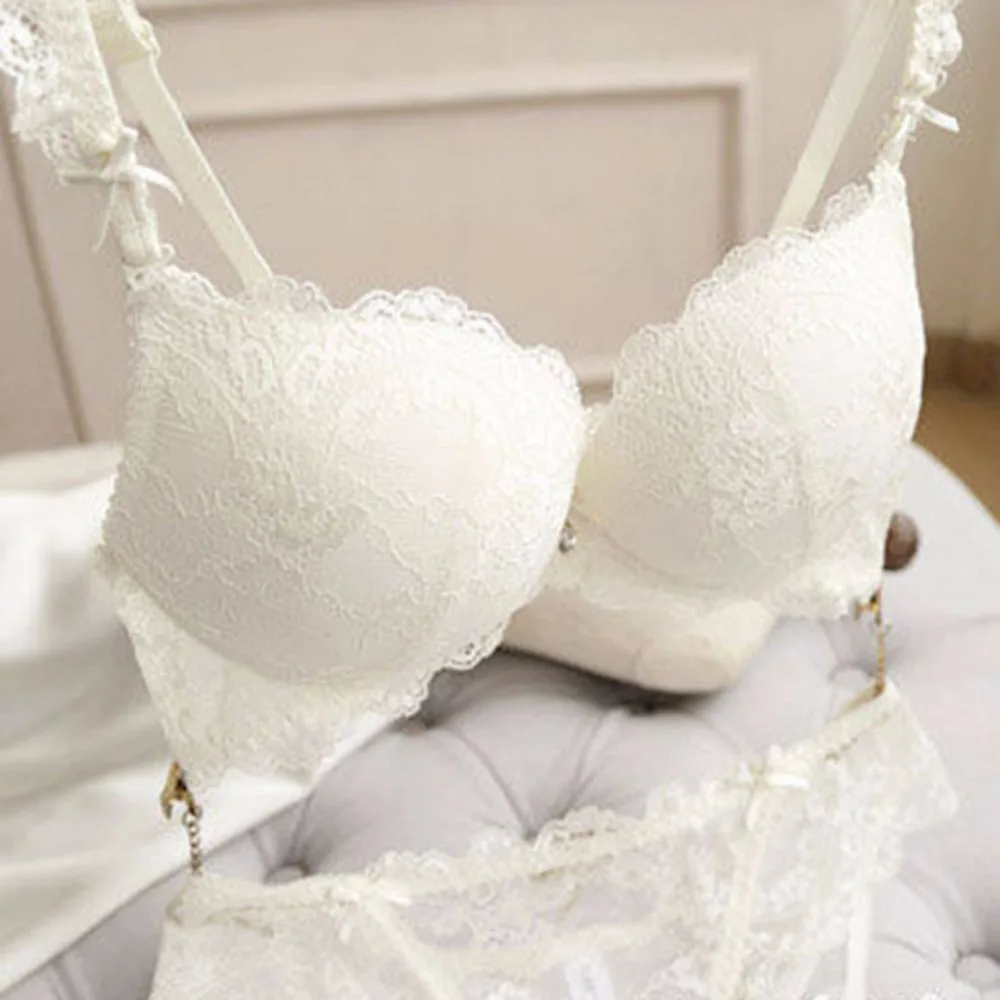 Deep V 32B-36B Sexy Push Up Lace Bra Set Womens Lingerie Underwear Underwire T7