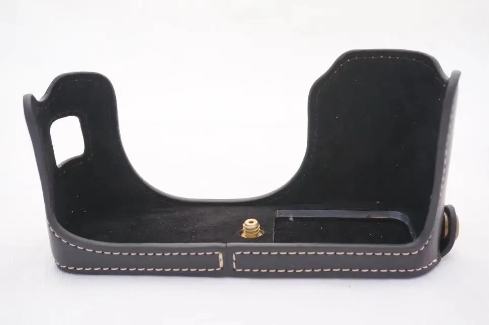 Кожаная сумка для камеры, нижний чехол для Fujifilm Fuji XA10 XA2 Xm1 XE1 XE2 XT10 XT20 XA3 X70 XT1 XT2, получехол с ремешком на руку - Цвет: XT2 black