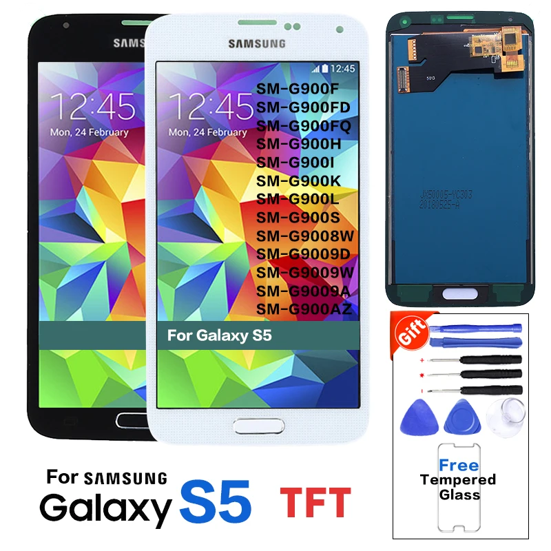 

TFT LCD Screen For Samsung Galaxy S5 SM-G900 G900 i9600 G900R G900F G900M LCD display (G900H Not fit)