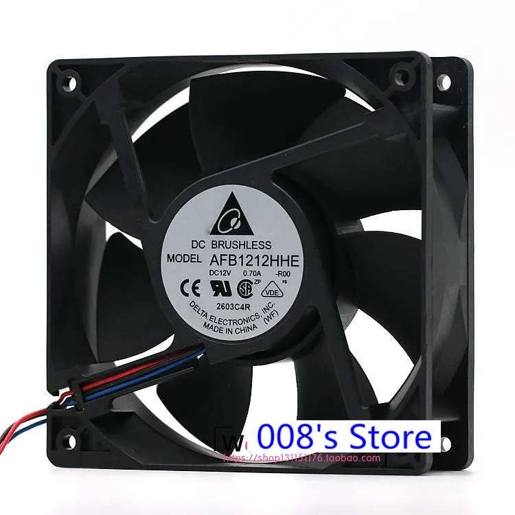 

New Radiator CPU Cooler Fan For Industrial Computer PC AFB1212HHE -R00 120*120*38MM 3 Pins PWM 12V 0.7A 3800RPM 130.80 CFM