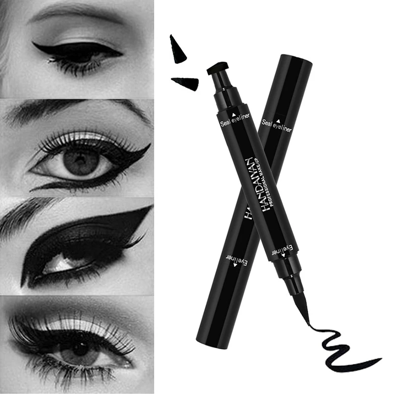 

1 Pcs HANDAIYANDouble-Headed Seal Black Liquid Eyeliner Seal Eyeliner Waterproof Eyes Make kit with Eyeliner Pen Eyeliner Stamp