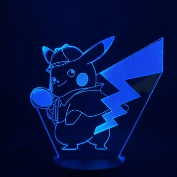 

Game Pokemon Go Pikachu Figure Baby Nightlight Kids Child Study Room Decorative Atmosphere Usb Battery 3d LED Night Light Lamp