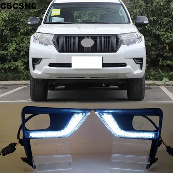 

CSCSNL 1Set LED Daytime Running Light Car Accessories Waterproof 12V DRL Fog Lamp Decoration For Toyota Land Cruiser Prado 2018