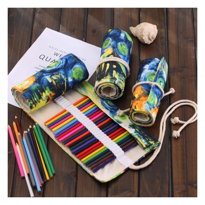 

36/48/72 Holes Office Pouch Etui Stylo Large Capacity Scolaire Stylo Rulo Kalemlik School Pencil Case Pouches Pen Bags Trousse