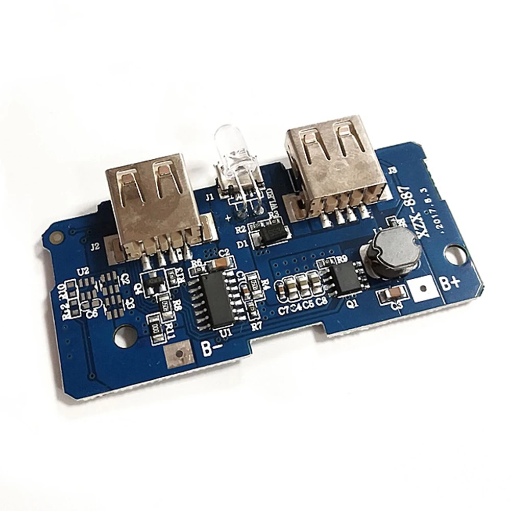 

3.7V to 5V 2A Boost Module DIY Power Bank Mainboard Circuit Board Double USB Output High Quality