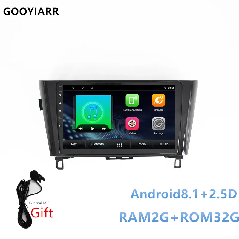 

2din Car Android8.1 gps multimedia player For Nissan X-trail XTrail X Trail Qashqai 2013-2018 10inch stereo radio Bluetooth Map