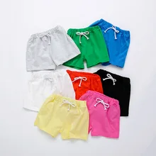 Новинка года, хлопковые шорты ярких цветов для девочек летние пляжные штаны для мальчиков шорты детские брюки