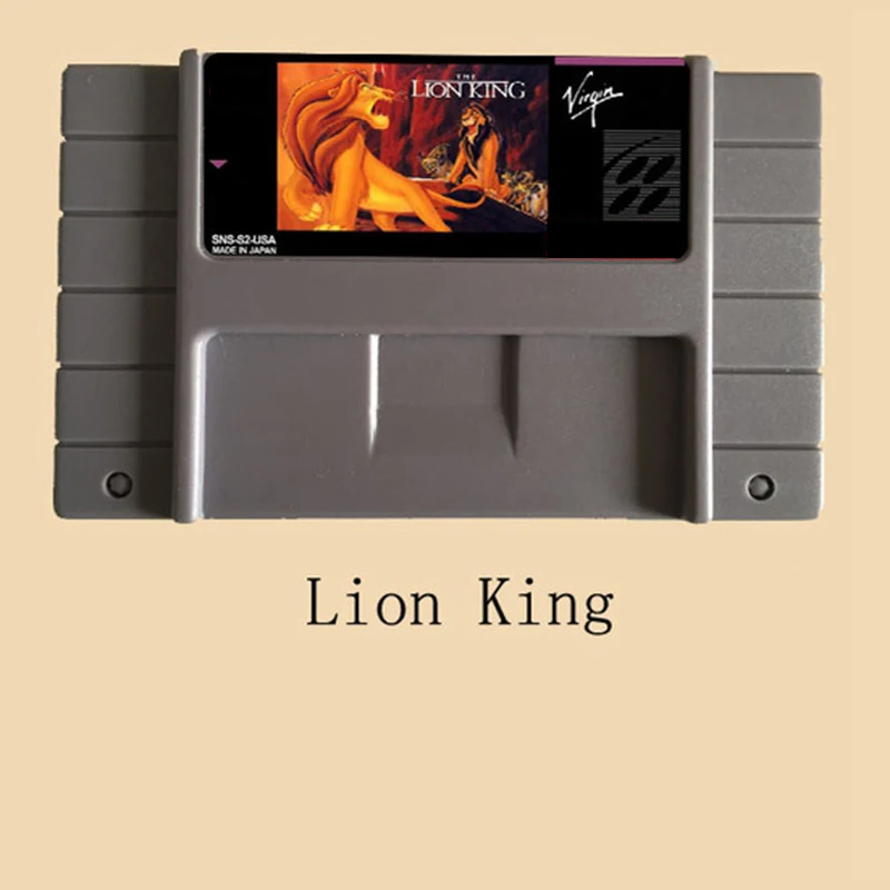 6-контактная 16-битная серая игровая карта Lion King для игроков в США NTSC | Электроника