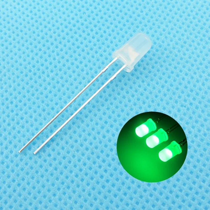 

5mm Emerald-Green LED Round Light Emitting Diode Diffused Foggy Ultra Bright Lamp Bead Plug-in DIY Kit DIP 50 pcs /lot