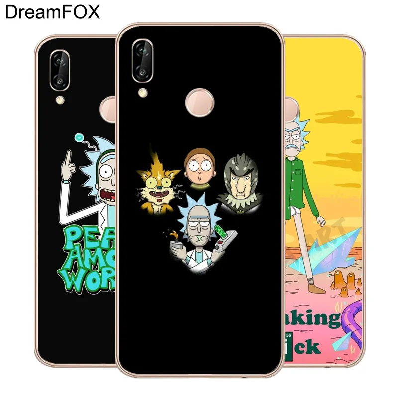 DREAMFOX M552 Rick And Morty Soft TPU Silicone Case Cover For Huawei Honor 6A 6C 7X 9 10 P20 P30 Lite Pro P Smart 2019 |