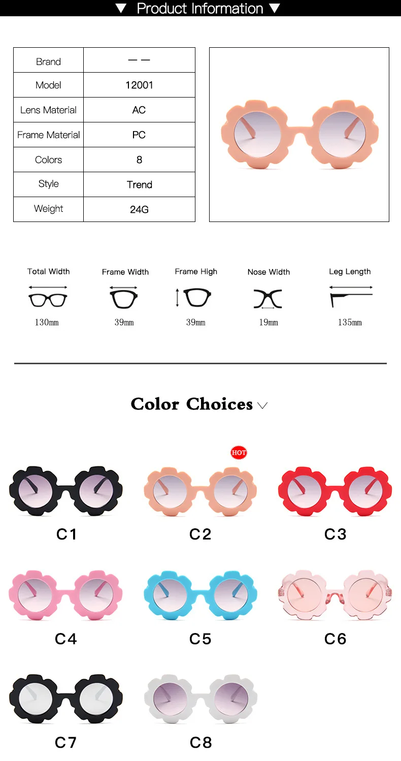 Новые солнечные очки с цветком для детей, милые детские удобные цветные очки для мальчиков и девочек, круглая оправа с лепестками