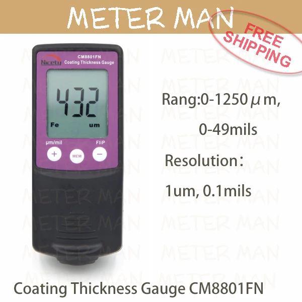 

Free Shipping Cheap Fe/NFe 2 in One Build in Probe  Coating Thickness Gauge CM8801FN