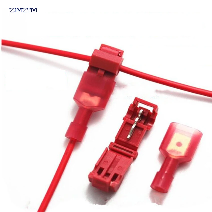 

5pcs/lot T Type Quick Splice Crimp Terminal Wire Convenient Connector without breaking line For 0.5-1.5/1.5-2.5/4-6 Wire Line