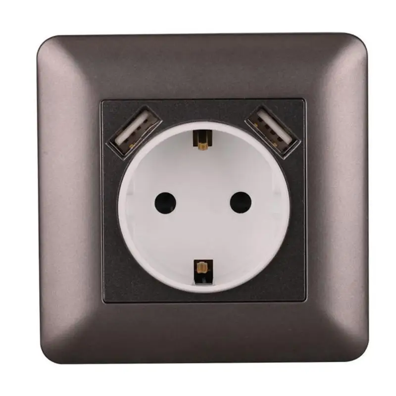 86 Type Wall Touch Panel Wall Socket Double USB Port Electrical Sockets