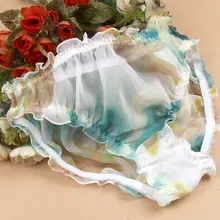 Нижнее белье, сексуальное шелковое нижнее белье falbala с низкой посадкой из натурального шелка жоржета