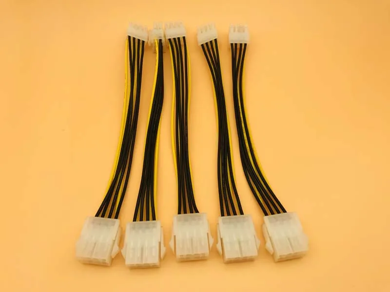 5PCS Top Quality 20cm 8Pin Male to 8Pin Female PC CPU Power Supply Extension Cable Cord Connector Adapter for BTC Miner Mining