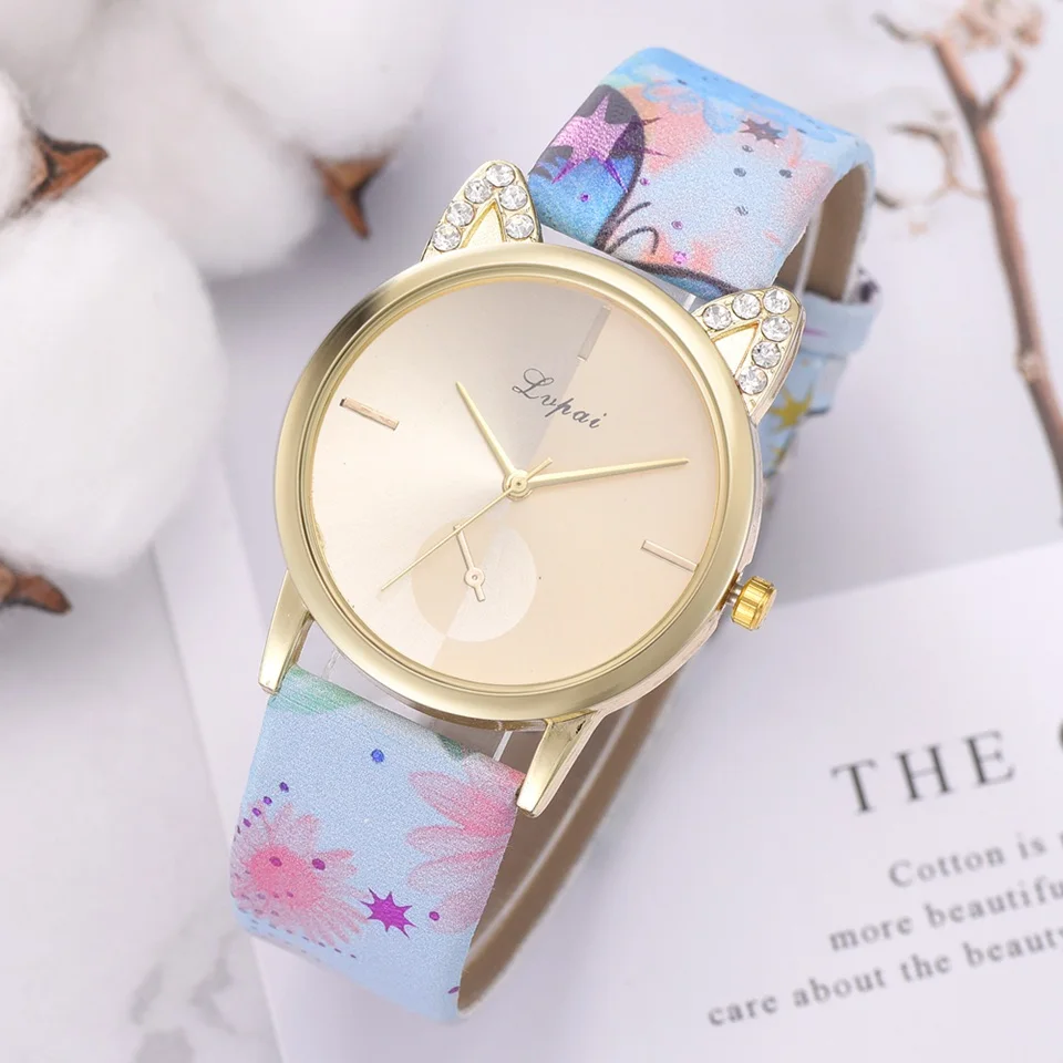 

Lvpai Dropshipping Fashion Lovely Meow Cat Watch Casual Women Wristwatch Luxury Quartz Watch Relogio Feminino Gift Clock
