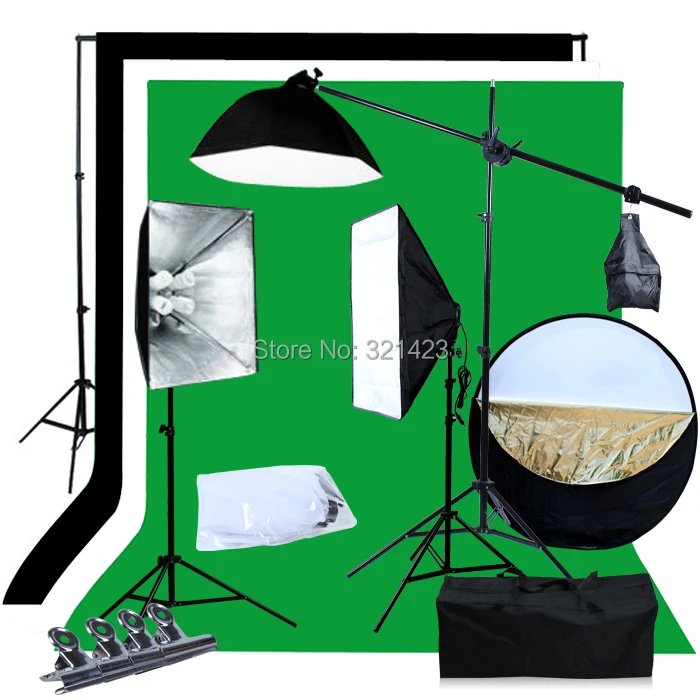 

3 Kit BW Backdrop Support Stand Photography Studio Video Softbox Lighting