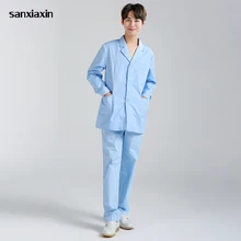 Медицинская лабораторная куртка Больница женская Рабочая Униформа с длинным рукавом Корейская Косметическая хирургическая распродажа униформа для салонов красоты аптека одежда