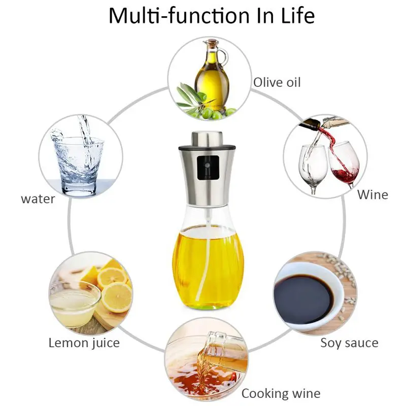 Спрей для оливкового масла 6,8 унции, масляный опрыскиватель для приготовления пищи для салата/барбекю/гриля/кухни выпечки, эргономичный дизайн масляный насос спрей Mister