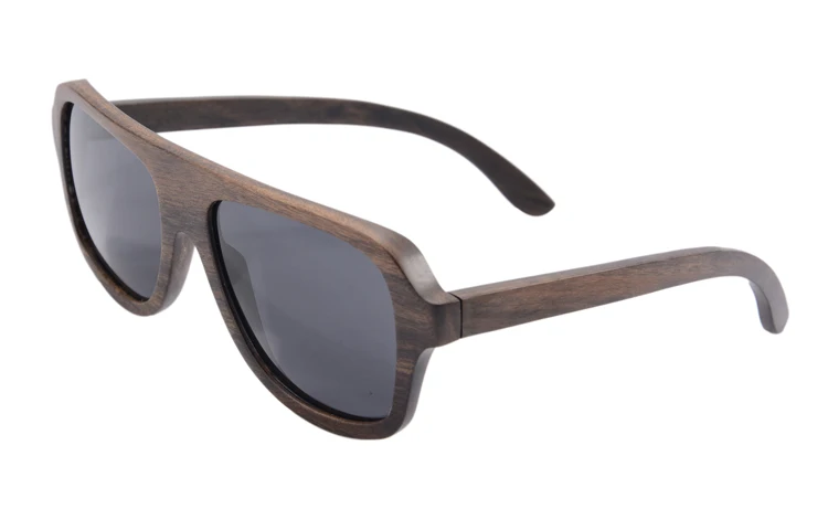 Чисто ручной работы, деревянные солнцезащитные очки, Для женщин Для мужчин Брендовая Дизайнерская обувь поляризованные солнцезащитные очки с деревянной оправой, Oculos De Sol 6043 - Цвет линз: chacate preto grey