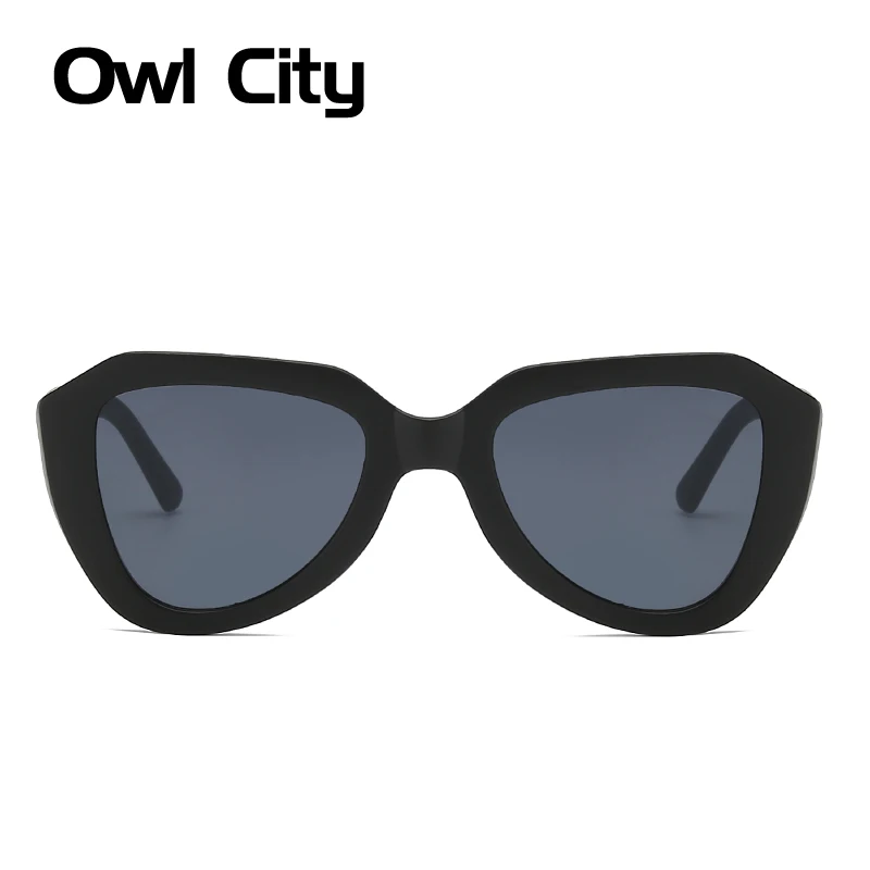 Owl City Vintage Women Sunglasses Triangle Black Ladies Sunglass Retro Men Eyewear Gradient Lens Cat Eye Sun Glasses UV400